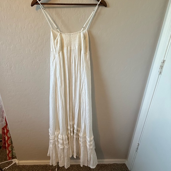 Free People FP One Dress Size S White Santorini Gauze Maxi Tiered Smocked - Picture 4 of 7
